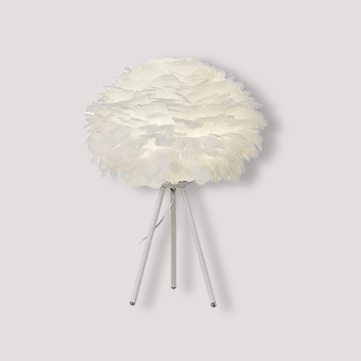 Blanc Lampe de Chevet Art Déco Plumes