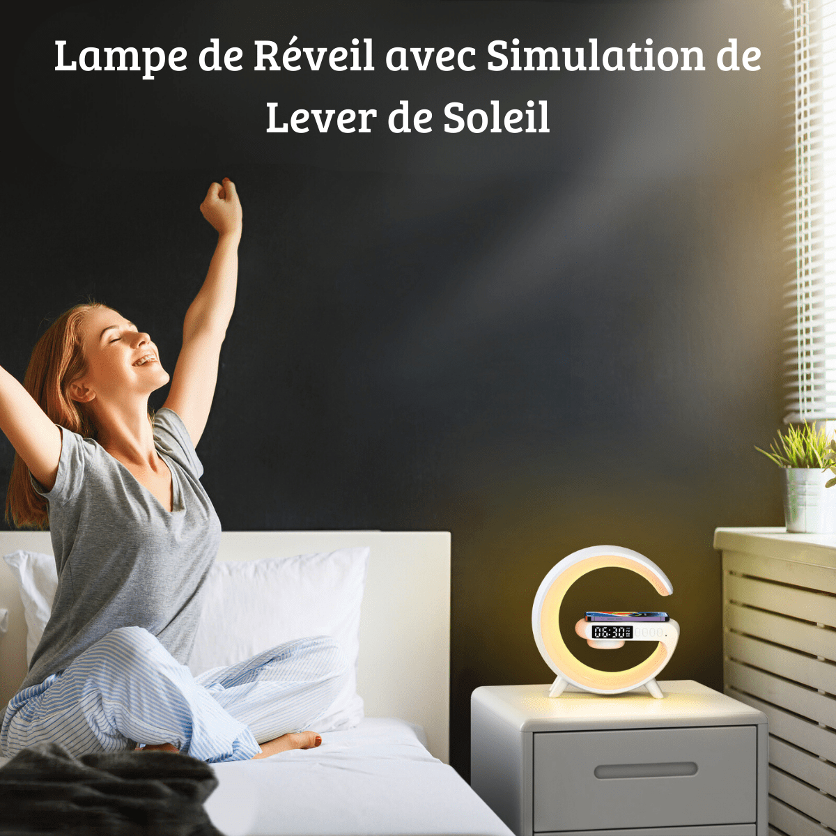 Lampe de Chevet Chargeur Reveil