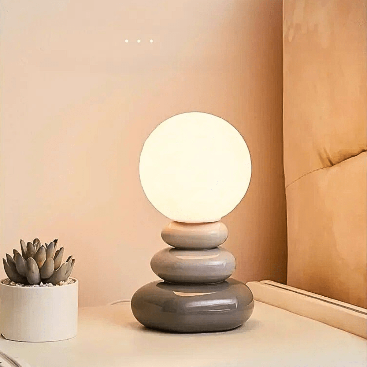 Lampe de Chevet en Céramique Galets