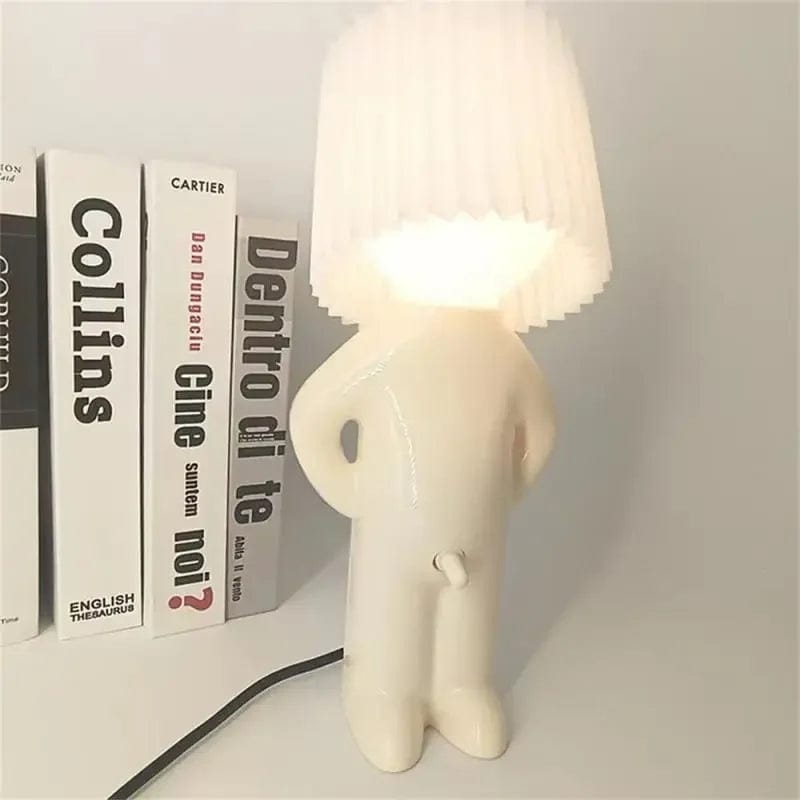 Blanc Lampe de Chevet Ludique Petit Bonhomme