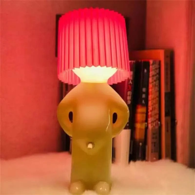 Rouge Lampe de Chevet Ludique Petit Bonhomme