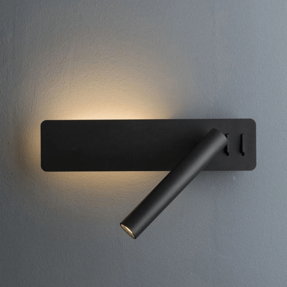 Noir / Lumière  Chaude 3000K Lampe de Chevet Murale Rotative