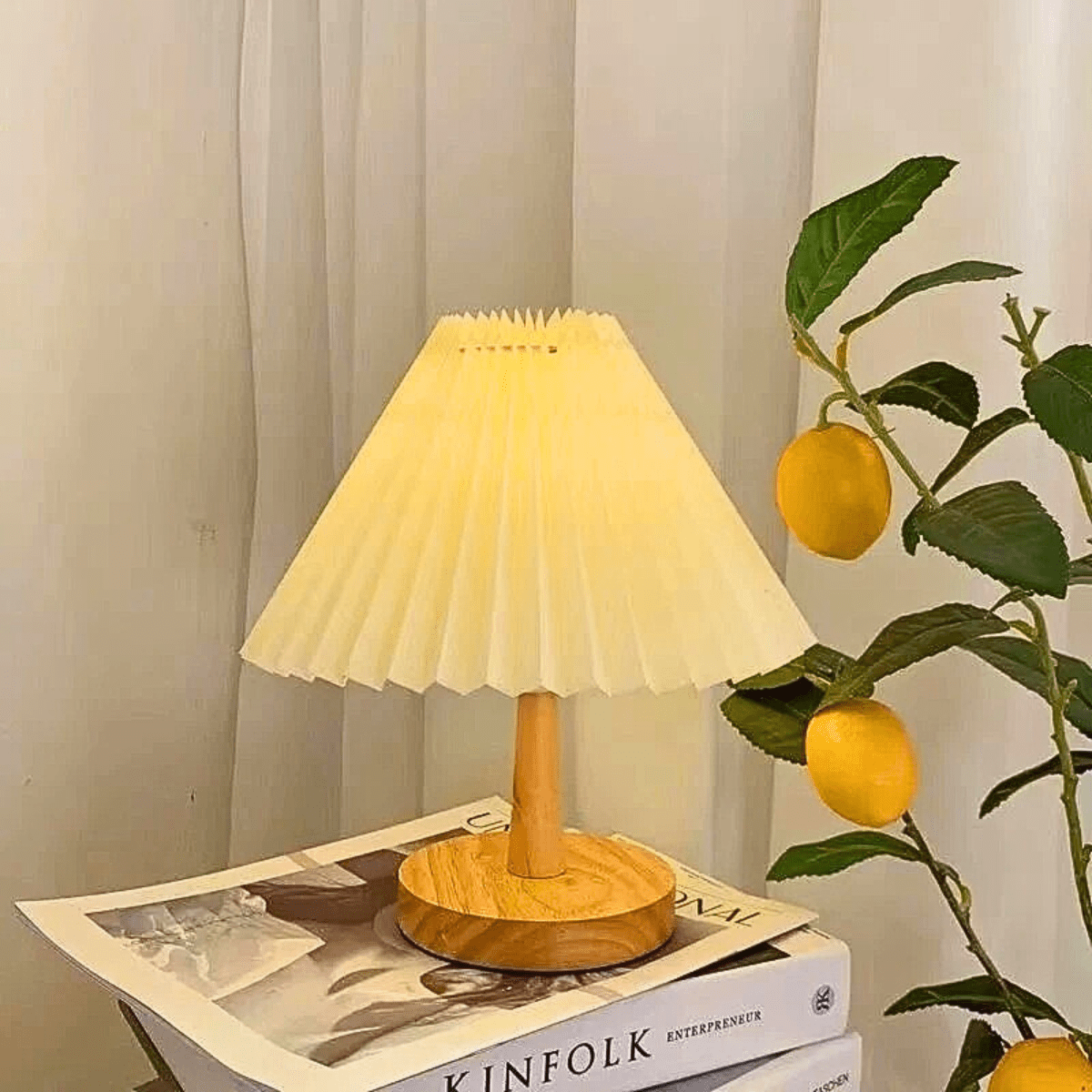 Lampe de Chevet Plissée Nordique