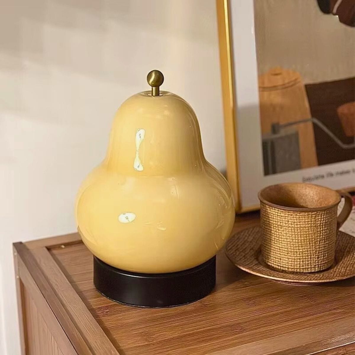 Jaune Lampe de Chevet Poire