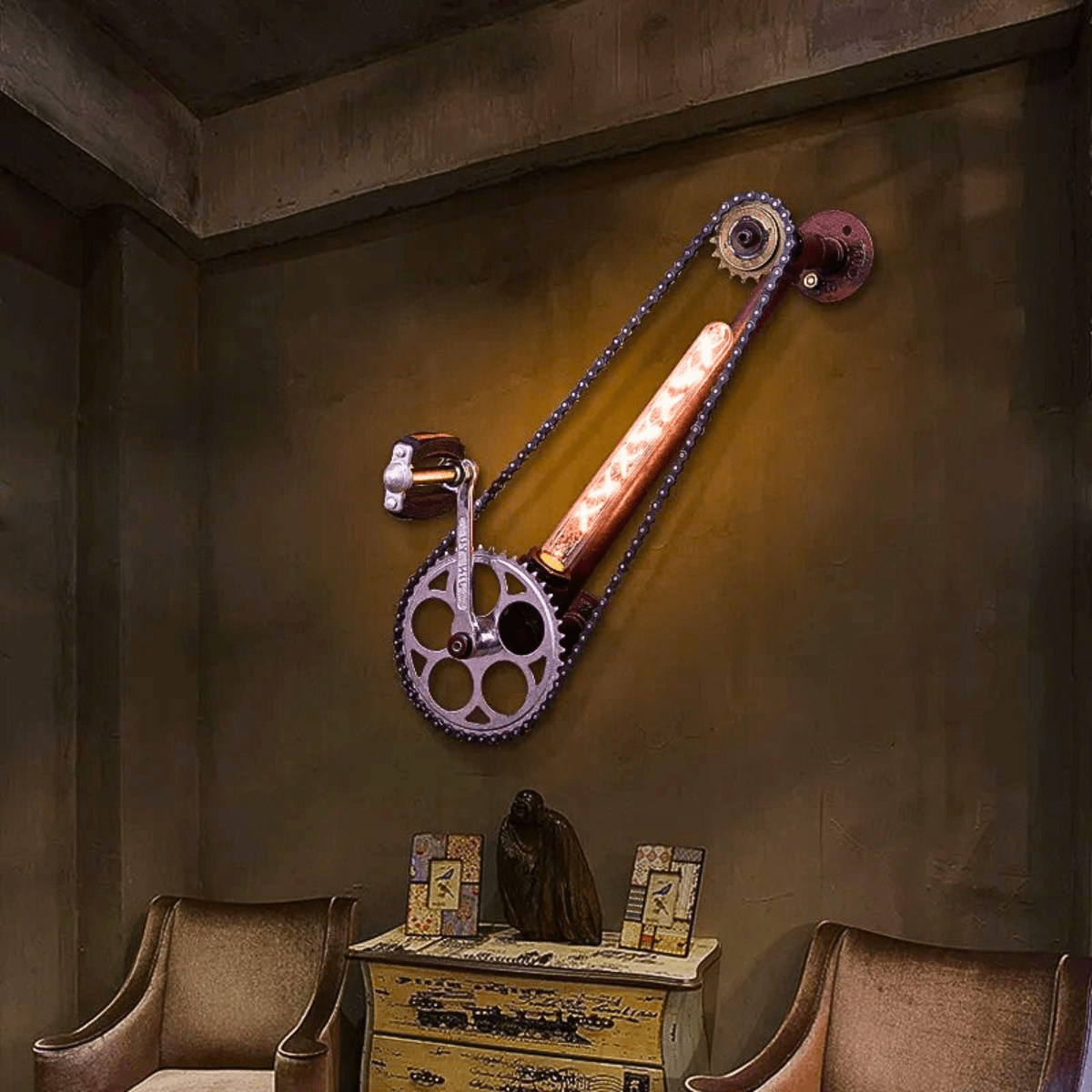 Lampe de Chevet Rustique Chaine