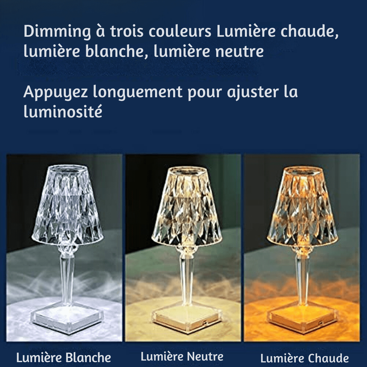 Lampe de Chevet Tactile en Cristal