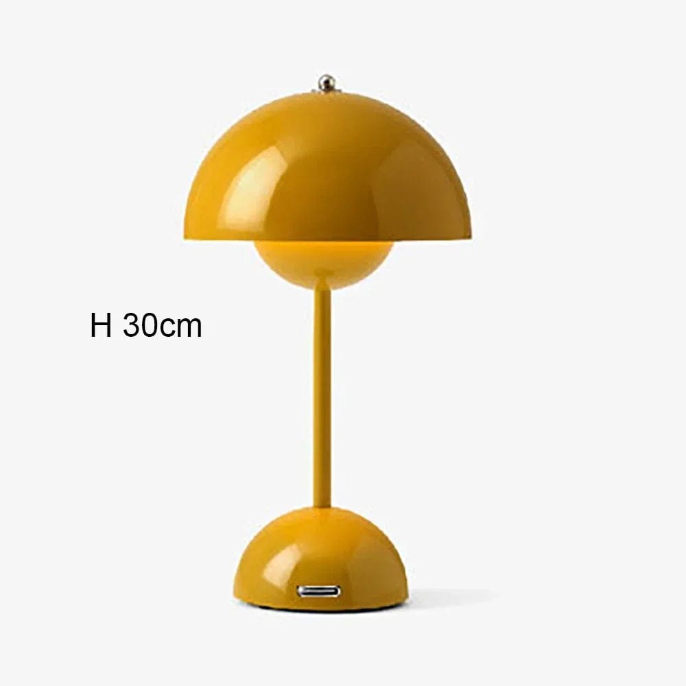 Jaune Lampe de Chevet Vintage Champignon